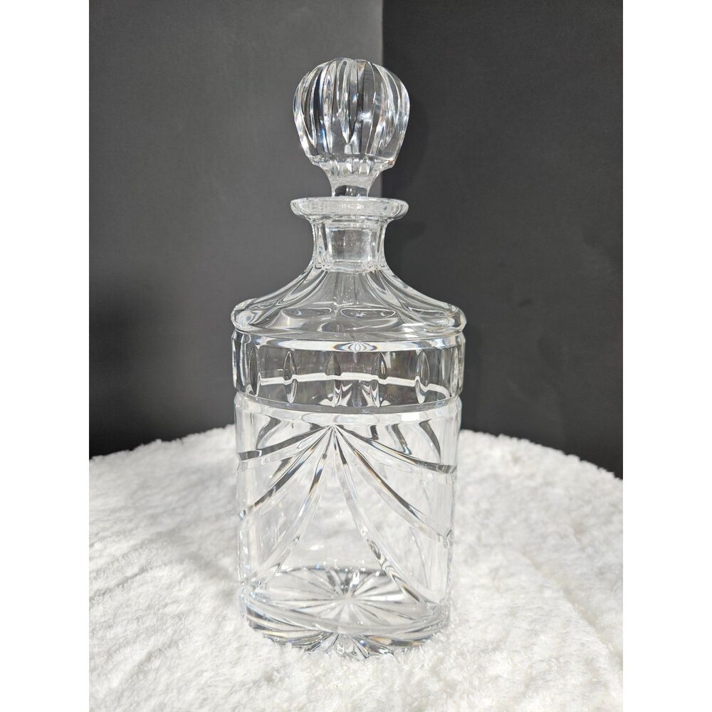 WATERFORD Overture Cut Crystal Decanter Faceted Original Stopper Pristine
